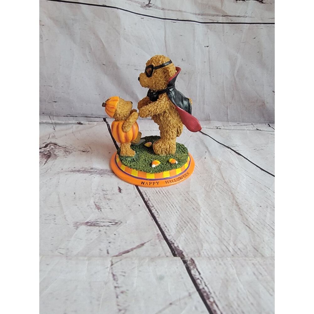 Halloween Resin Teddy Bear Parent & Child Figurine In Costumes Vintage Decor